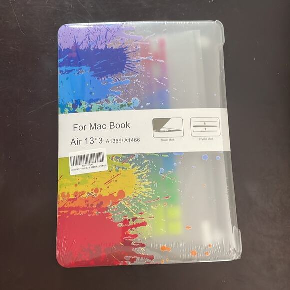 MacBook Air 13”3 rainbow splatter design hardshell case - Picture 1 of 3